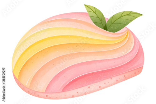 a soft gradient shape with a pastel pink and yellow color png Isolated on white background