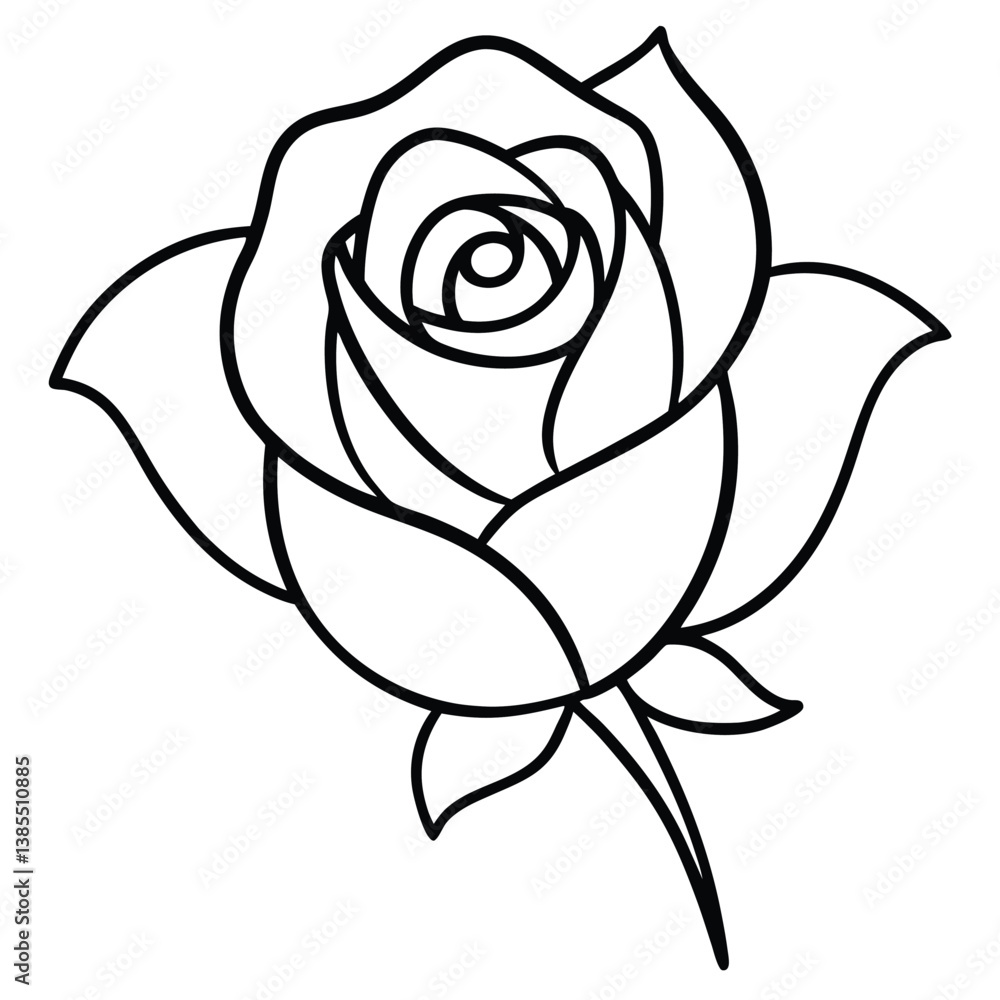 Fine Art Rose Sketch in Minimalistic Style ? Elegant and Simple Floral Drawing Fine Art Rose Sketch in Minimalistic Style ? Elegant and Simple Floral Drawing