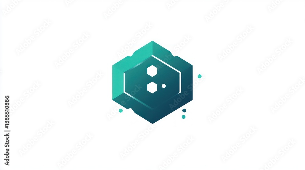 Fototapeta premium Abstract hexagonal graphic design, digital art, futuristic logo, graphic element for website