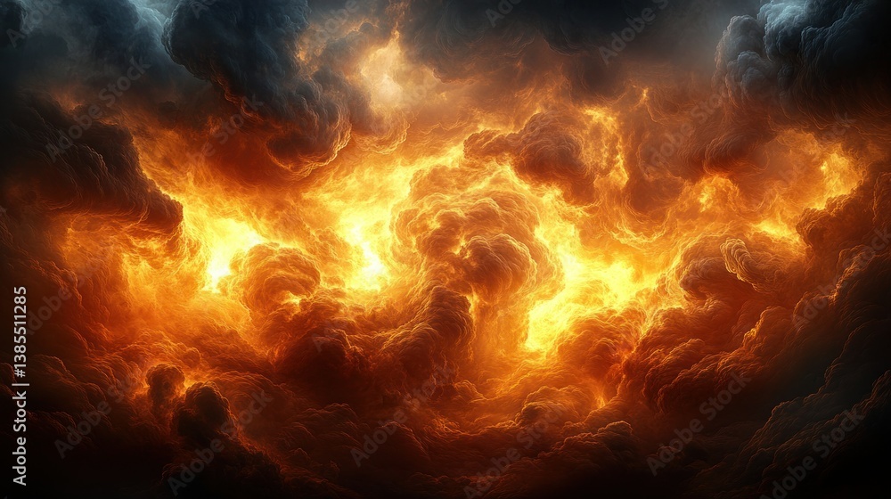 Fiery, turbulent clouds Fiery, turbulent clouds