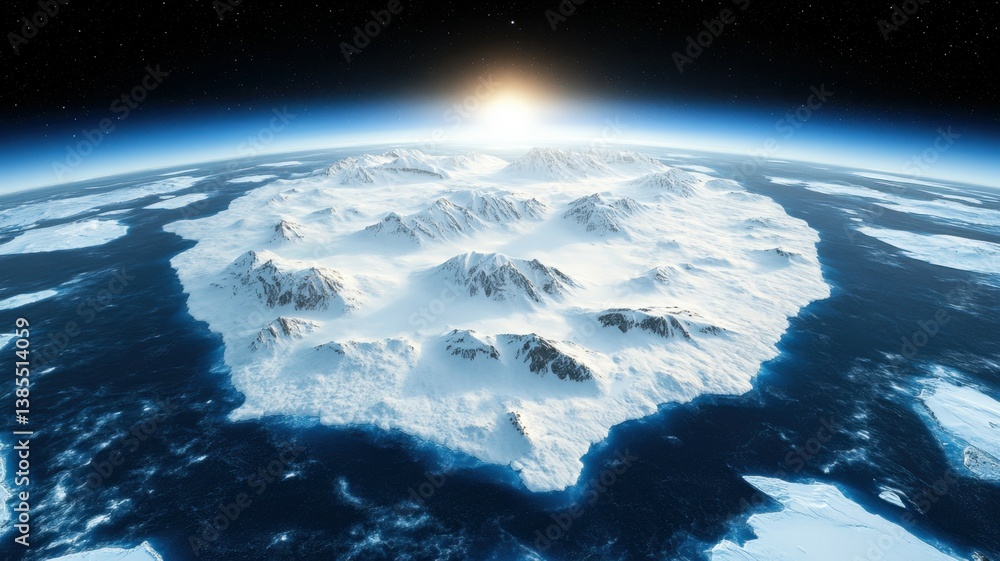 Fototapeta premium Greenland map concept. A 3D Map of Greenland with Elevated Terrain and Glaciers