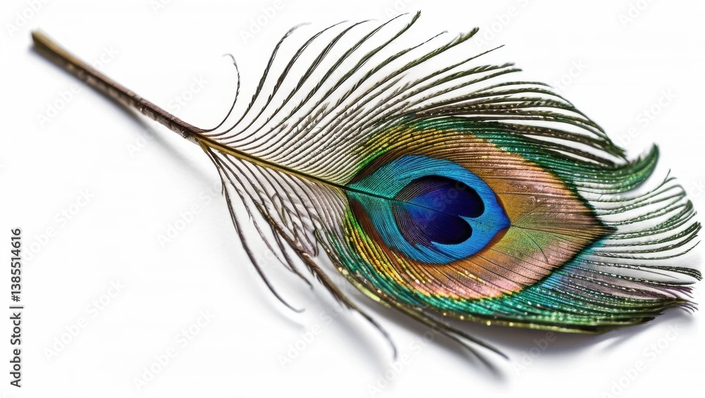Fototapeta premium Vibrant peacock feather