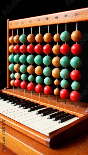 abacus with colorful beads