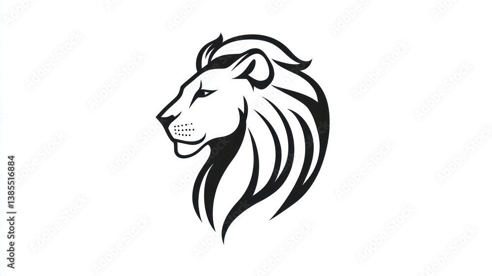 Profile view of a stylized lion head Profile view of a stylized lion head