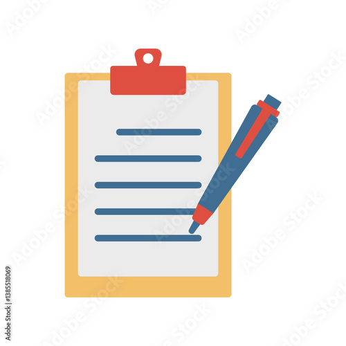 Stylized Clipboard and Pen Icon