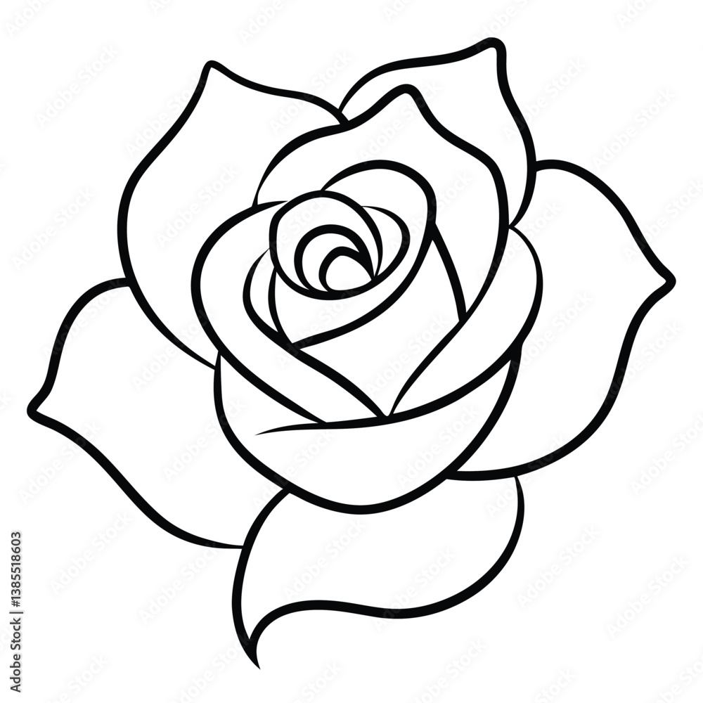 Artistic Hand-Drawn Rose in One-Line Style - Elegant and Creative Floral Illustration Artistic Hand-Drawn Rose in One-Line Style - Elegant and Creative Floral Illustration