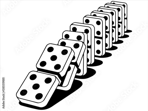 dominoes on white background