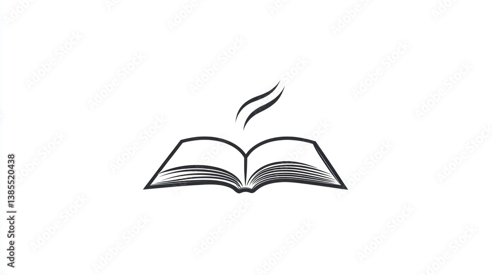 Open book icon, knowledge, learning, education, background, simple, logo, vector, graphic design Open book icon, knowledge, learning, education, background, simple, logo, vector, graphic design