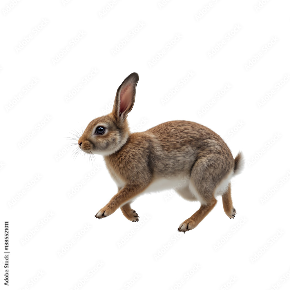 Fototapeta premium A playful rabbit with a flower in its mouth.