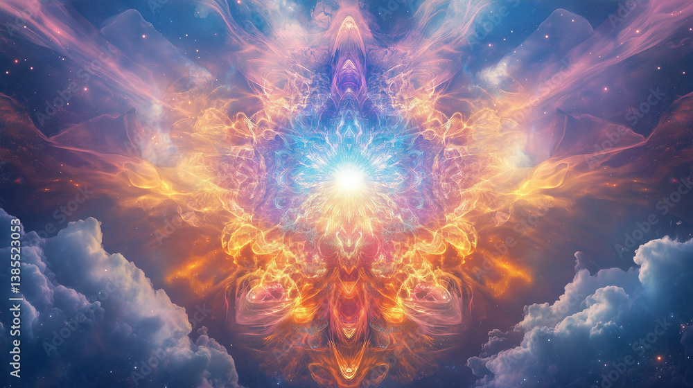 Fototapeta premium Cosmic and energy Aura abstract background 