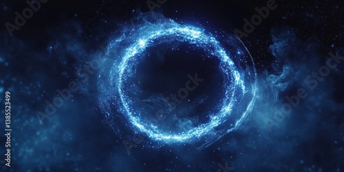 Obraz na płótnie digital cloud computing logo with particle ring circle , futuristic abstract background, illustration
w salonie