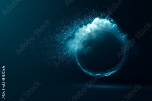 Obraz na płótnie digital cloud computing logo with particle ring circle , futuristic abstract background, illustration
w salonie