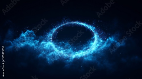 Obraz na płótnie digital cloud computing logo with particle ring circle , futuristic abstract background, illustration
w salonie