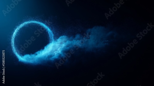 Obraz na płótnie digital cloud computing logo with particle ring circle , futuristic abstract background, illustration
w salonie