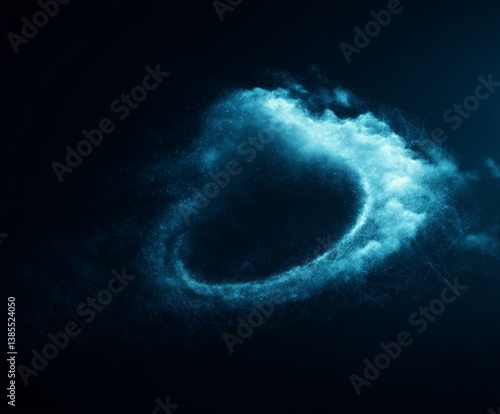 Obraz na płótnie digital cloud computing logo with particle ring circle , futuristic abstract background, illustration
w salonie