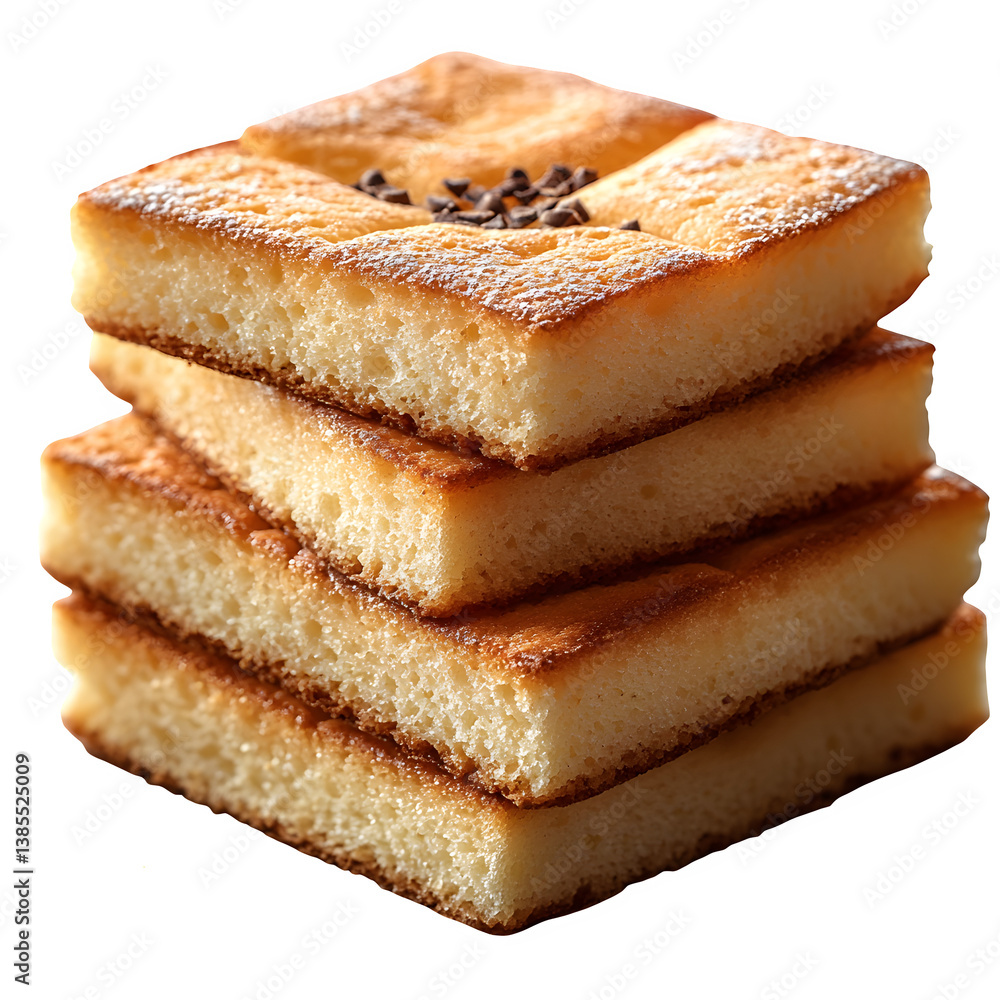 Fototapeta premium Cake rusks on a transparent background --s 750