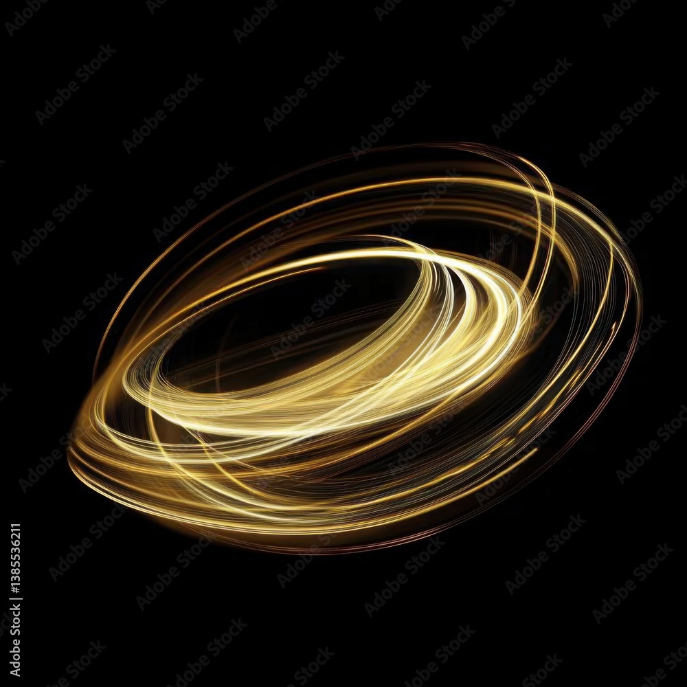 Golden digital arcs in motion, abstract curved light trails on black canvas, vector aesthetics, sleek and minimal Golden digital arcs in motion, abstract curved light trails on black canvas, vector aesthetics, sleek and minimal