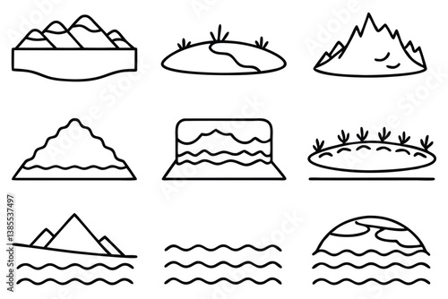 erosion Line Art Creative Design for Business Illustration
