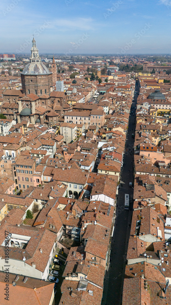 Obraz premium Aerial view of the Cathedral of Pavia. Lombardia, Italy