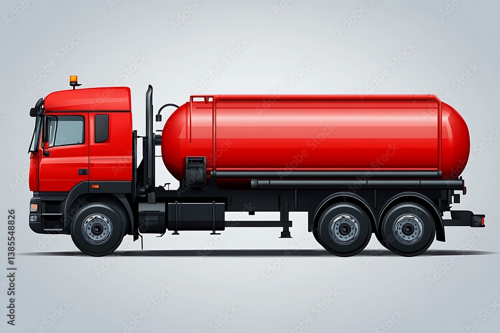 Red Tanker Truck for Waste Disposal Services Red Tanker Truck for Waste Disposal Services