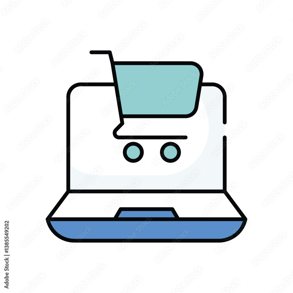 Obraz premium Online Shopping vector icon stock illustration