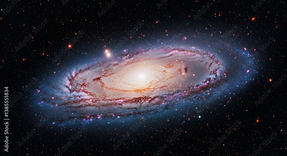 Fototapeta premium Cosmic Swirl: Celestial Dance AI Generated