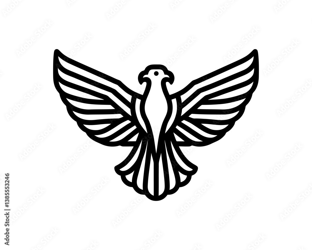 Naklejka premium Eagle Logo Design Icon. Silhouette Eagle Bird Vector Illustration.