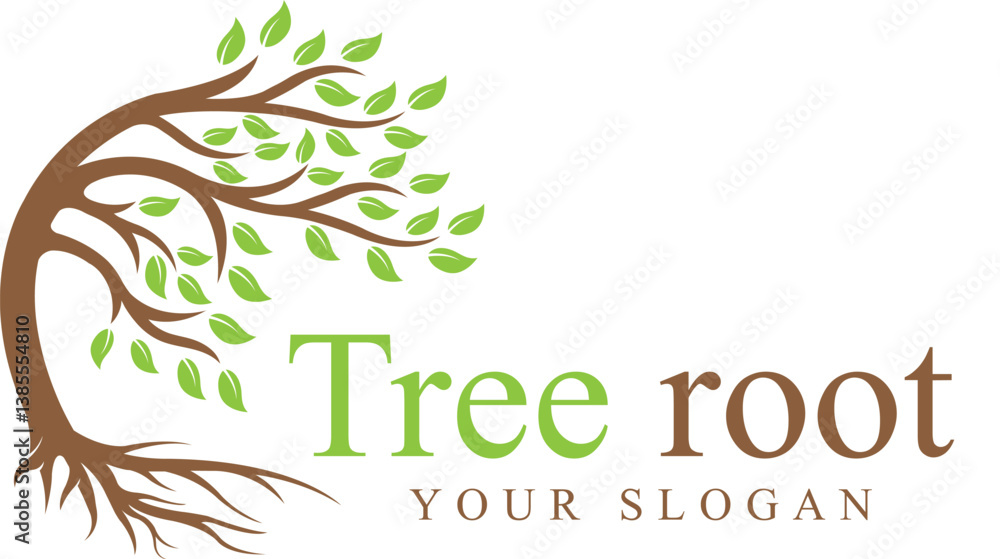 Obraz premium tree root logo