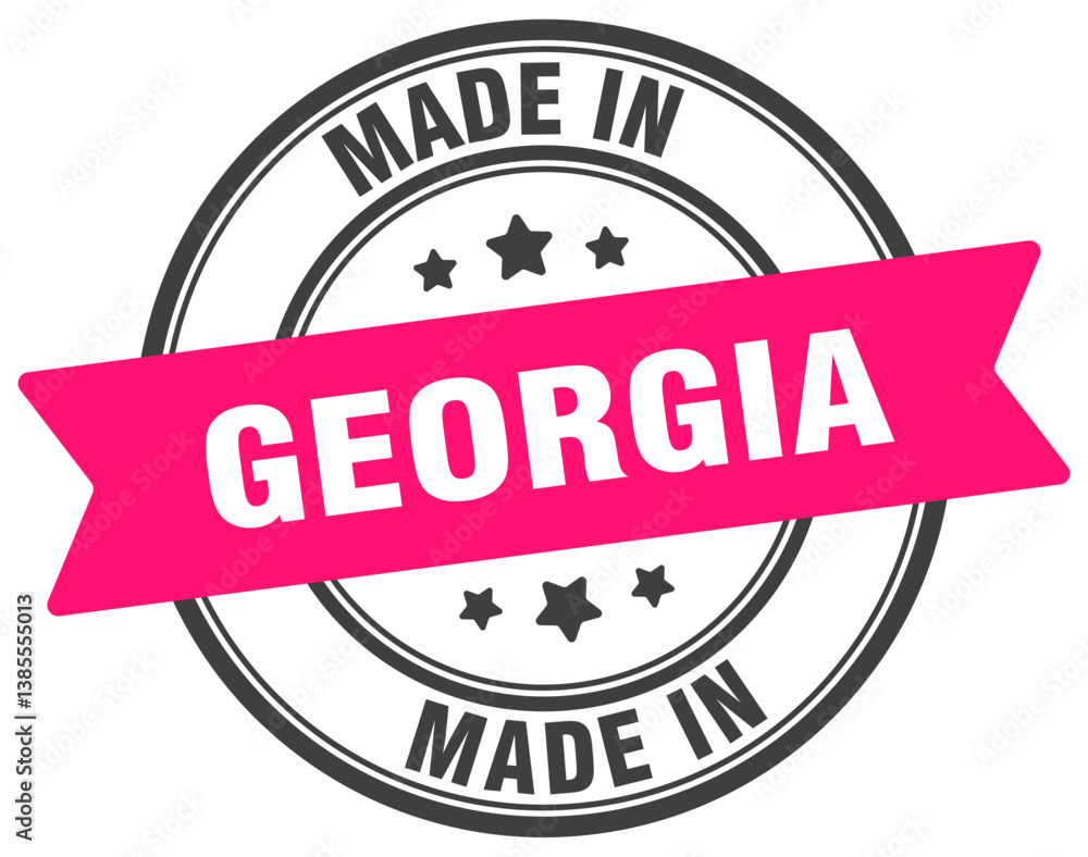Made in Georgia round sign. Made in Georgia stamp. Made in Georgia round sign. Made in Georgia stamp.