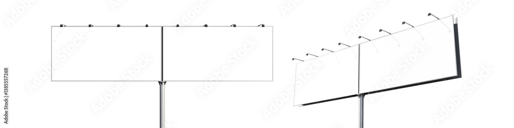 Obraz premium black and white board for mockup isolated on white