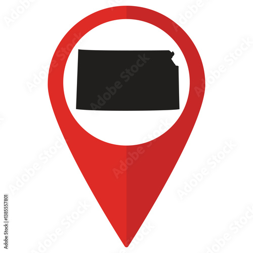 Kansas state map. Map of Kansas state on map pinpoint in red color Free Download Kansas state map. Map of Kansas state on map pinpoint in red color - GFXLoad
