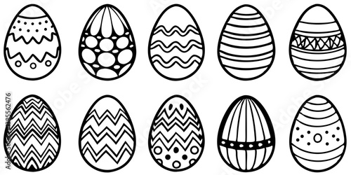 Various Easter eggs isolated on transparent background
