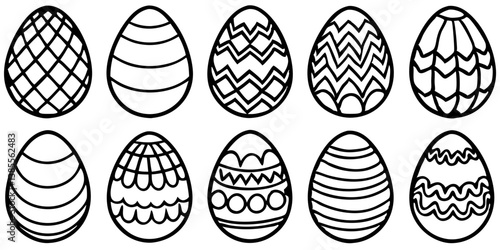 Various Easter eggs isolated on transparent background