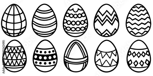 Various Easter eggs isolated on transparent background