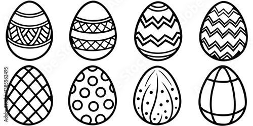Various Easter eggs isolated on transparent background