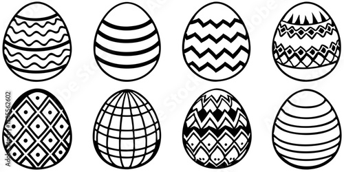 Various Easter eggs isolated on transparent background