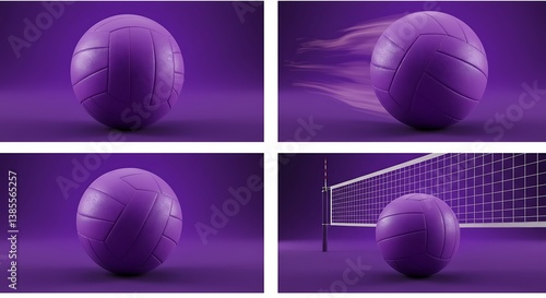 Purple Velocity: A Volleyball's Journey AI Generated