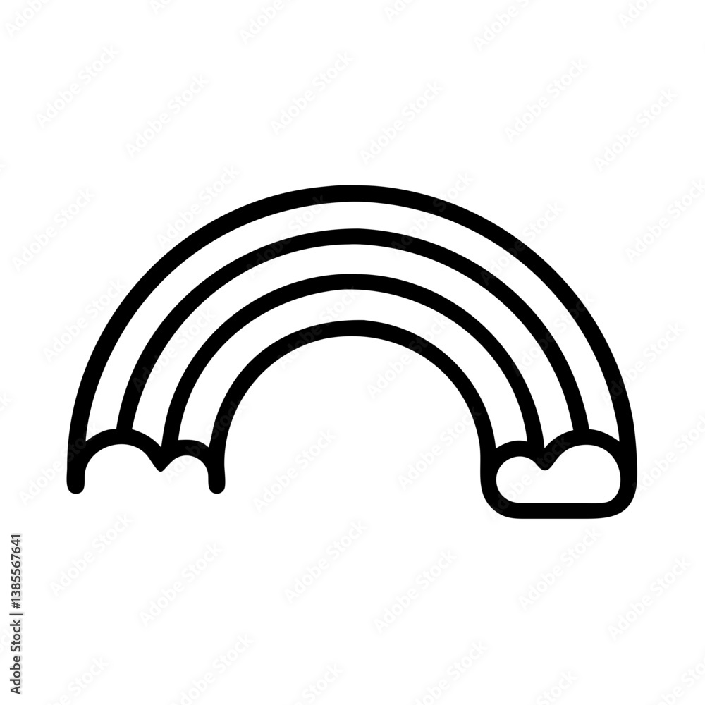 Simple Rainbow Outline Illustration for Creative Designs Simple Rainbow Outline Illustration for Creative Designs