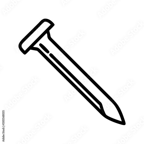 Nail in a minimalist style on a white background  