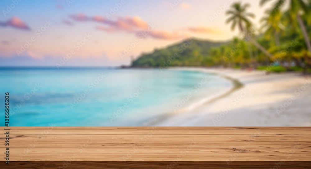 Fototapeta premium Coastal Dream, Soft Focus AI Generated