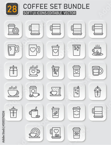 Versatile coffee icon collection for web design and mobile applications UI templates