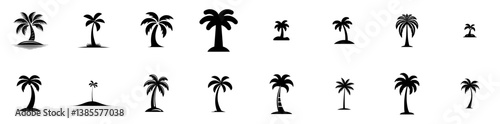 Assorted Palm Tree Silhouettes