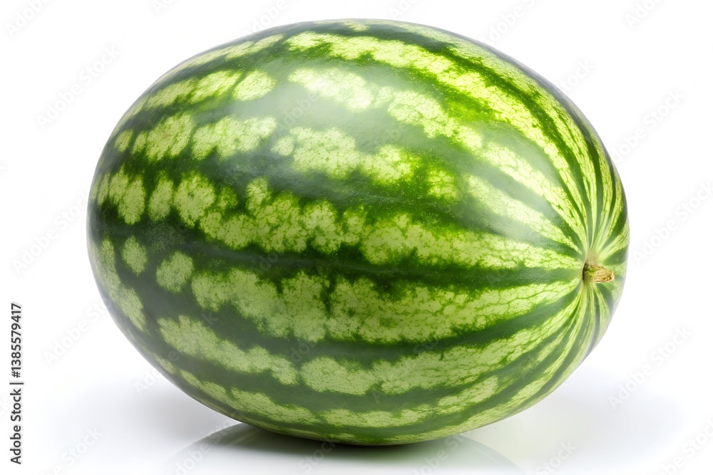 Perfectly Ripe Watermelon: A vibrant, striped watermelon, showcasing its inviting, juicy exterior and capturing the essence of summer freshness. Perfectly Ripe Watermelon: A vibrant, striped watermelon, showcasing its inviting, juicy exterior and capturing the essence of summer freshness.