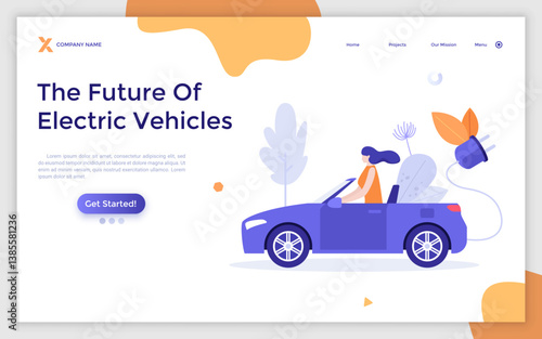 Flat Landing Page Template With Characters. Business Vector Illustration