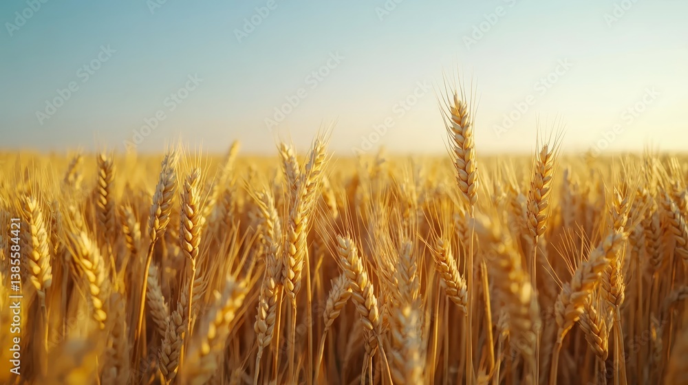 Harvesting golden wheat farm plants flourish in expansive fields rural landscape close-up viewpoint agricultural growth concept Harvesting golden wheat farm plants flourish in expansive fields rural landscape close-up viewpoint agricultural growth concept