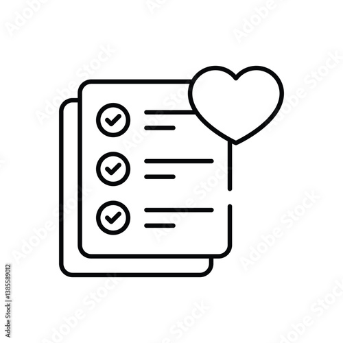 Wish List vector icon stock illustration