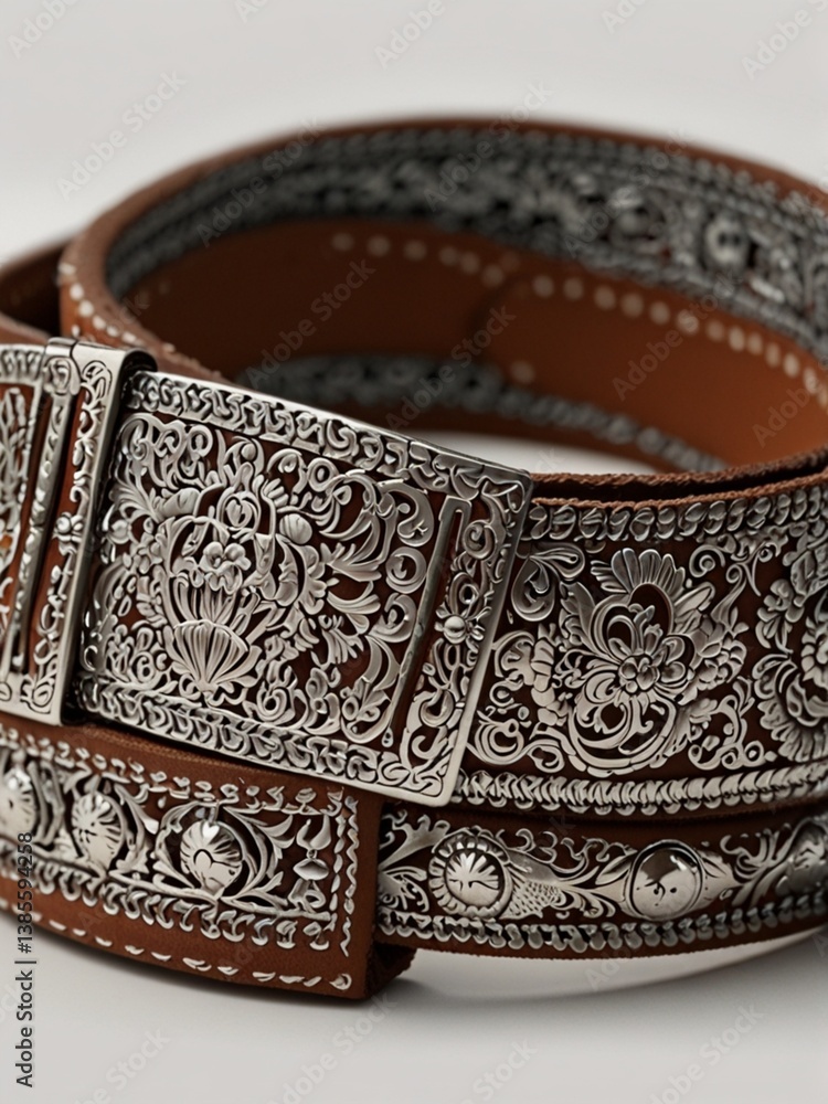 Obraz premium Authentic Mexican charro belt with silver details