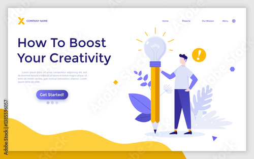 Flat Landing Page Template With Characters. Business Vector Illustration