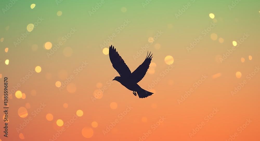 Fototapeta premium Ember Wings, Dawn's Embrace AI Generated