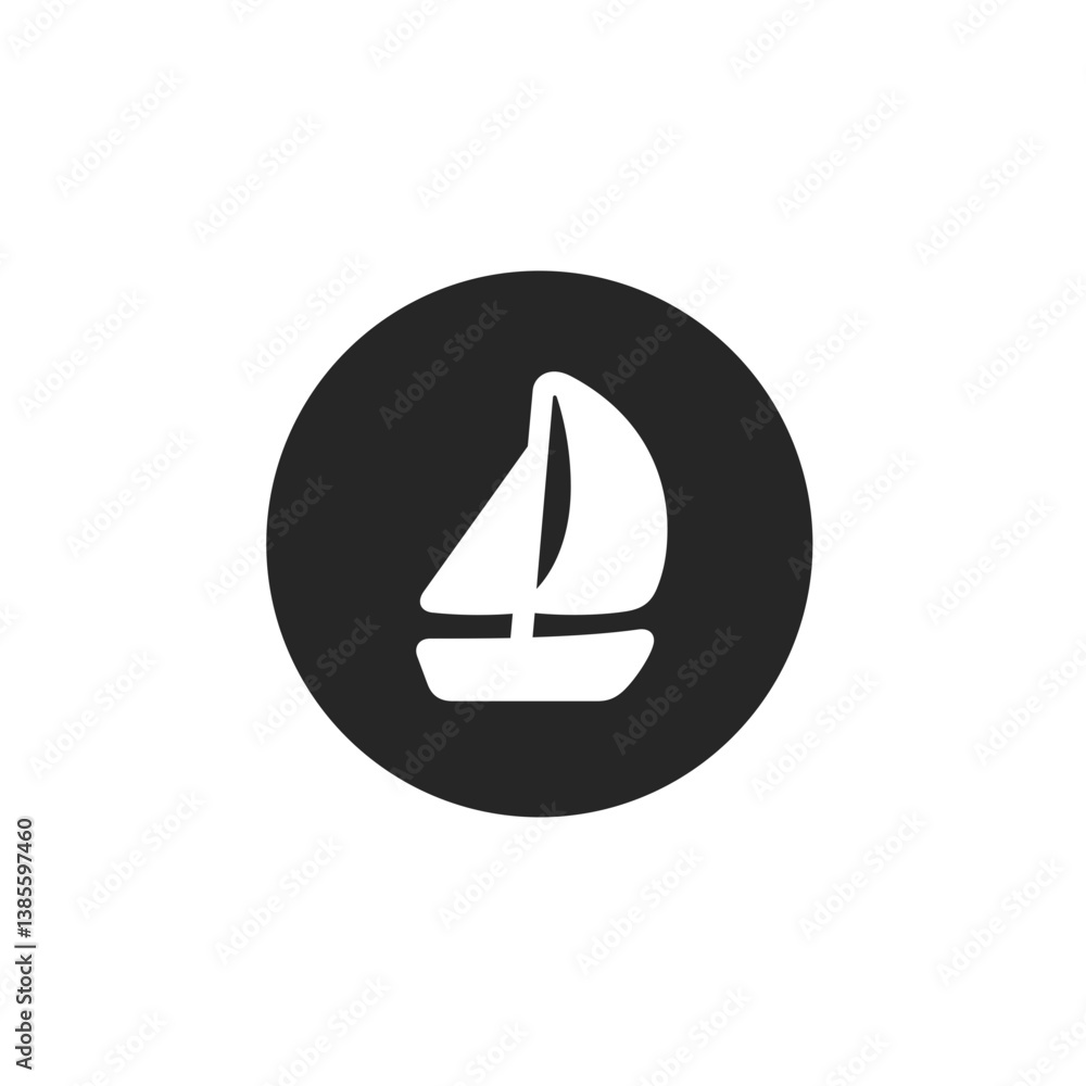 Sailboat Circle Filled Sailboat Circle Filled